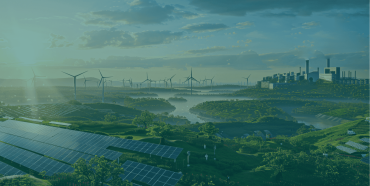 Landscape with solar and wind farms